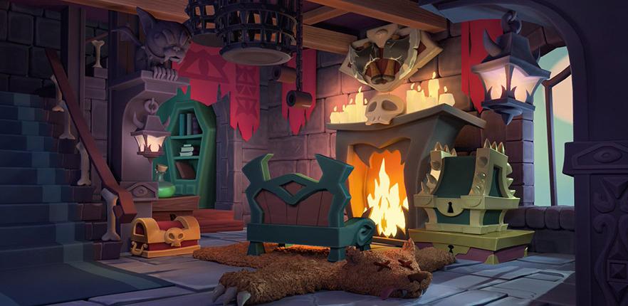 animated hearth and chair